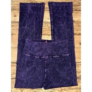Tea Party Women’s Size S Purple Tie Dye Foldover Waist Flare Leggings